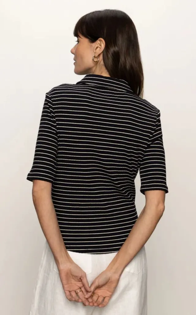 Sanctuary- Half Sleeve Ribbed Knit Tee