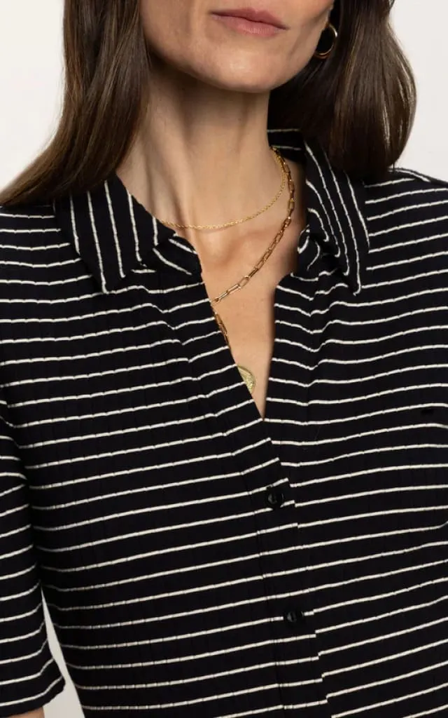 Sanctuary- Half Sleeve Ribbed Knit Tee