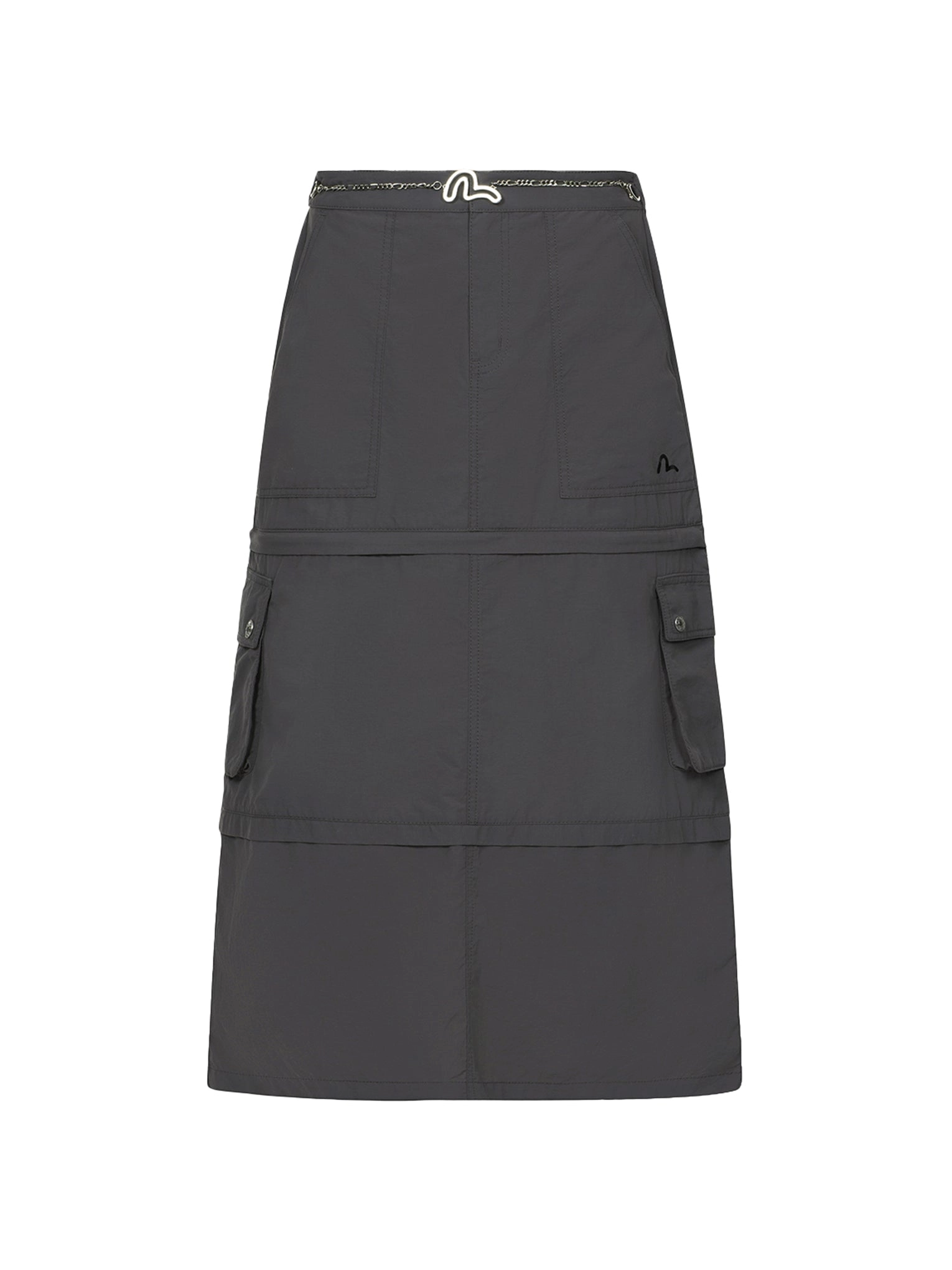 Seagull Print Detachable Fashion Fit Denim Skirt