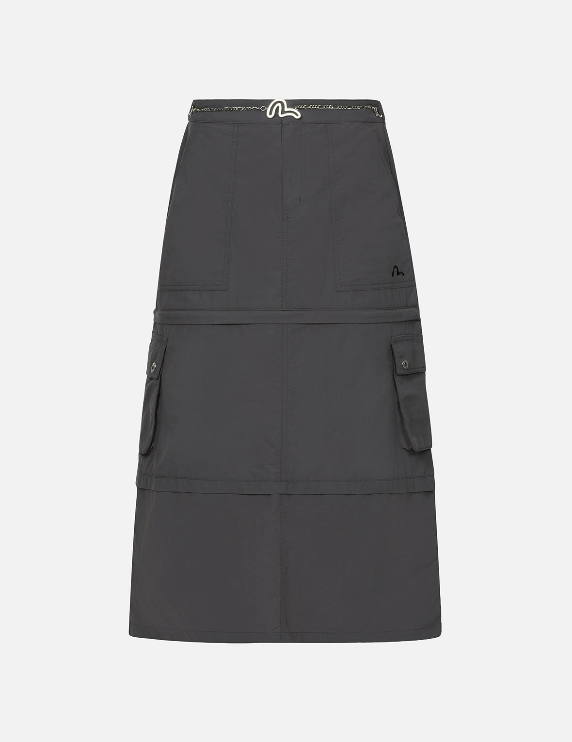 Seagull Print Detachable Fashion Fit Denim Skirt