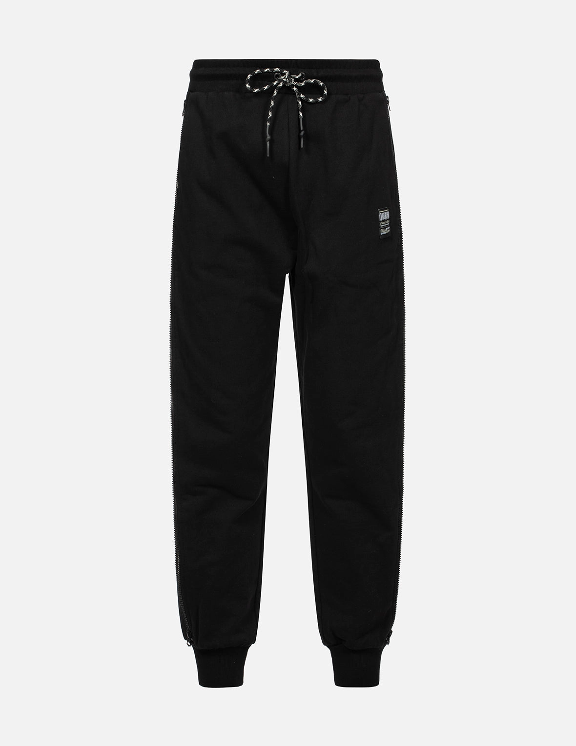 Side Zipper Allover Print and Seagull Embroidery Regular Fit Sweatpants