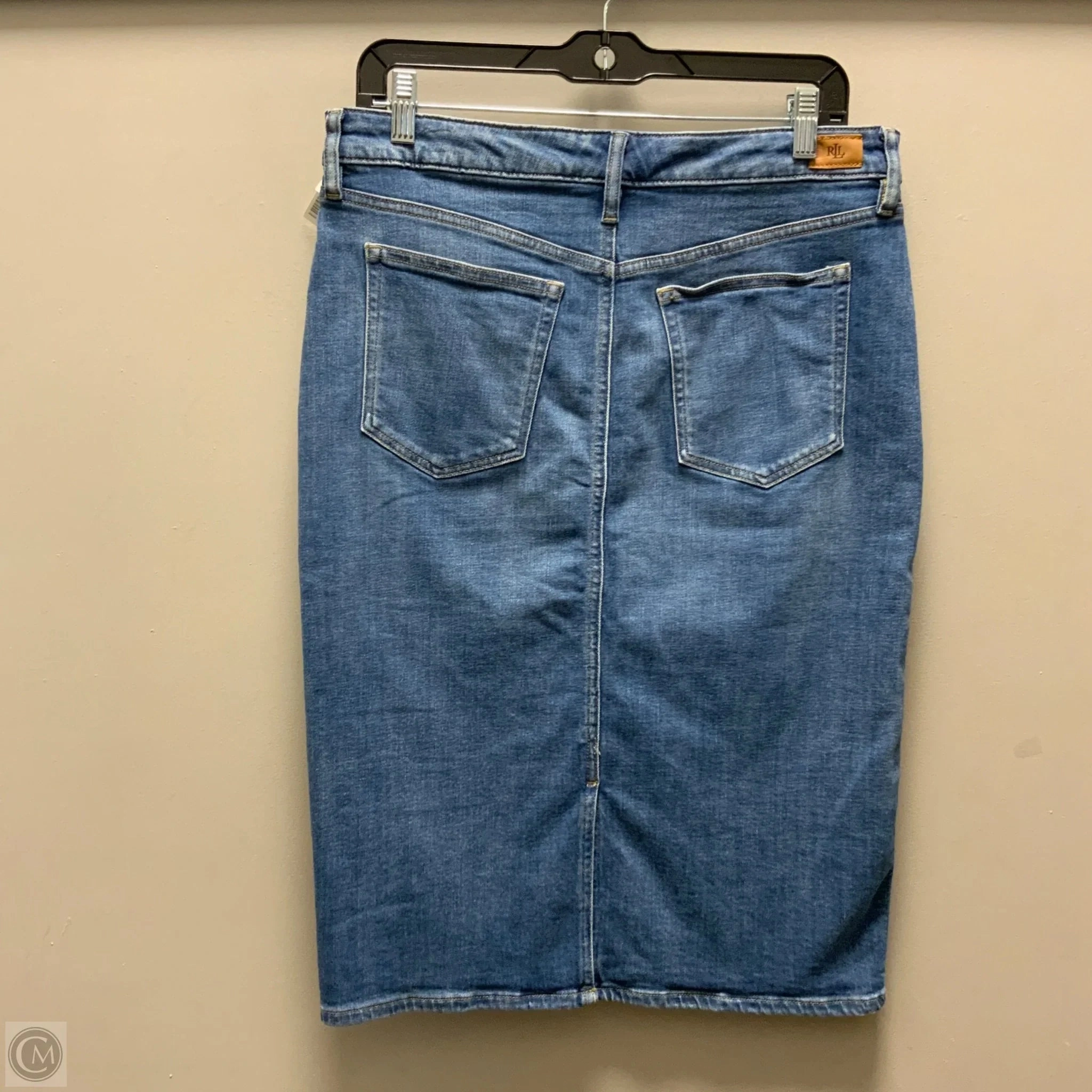 Skirt Midi By Lauren By Ralph Lauren In Blue Denim, Size: 6