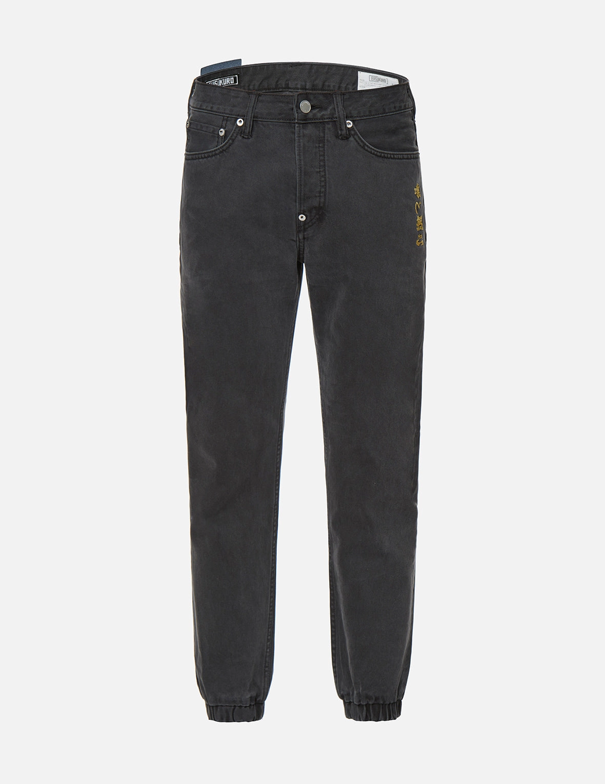 Slogan Embroidered Slim Fit Jogger Jeans