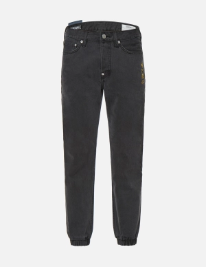 Slogan Embroidered Slim Fit Jogger Jeans