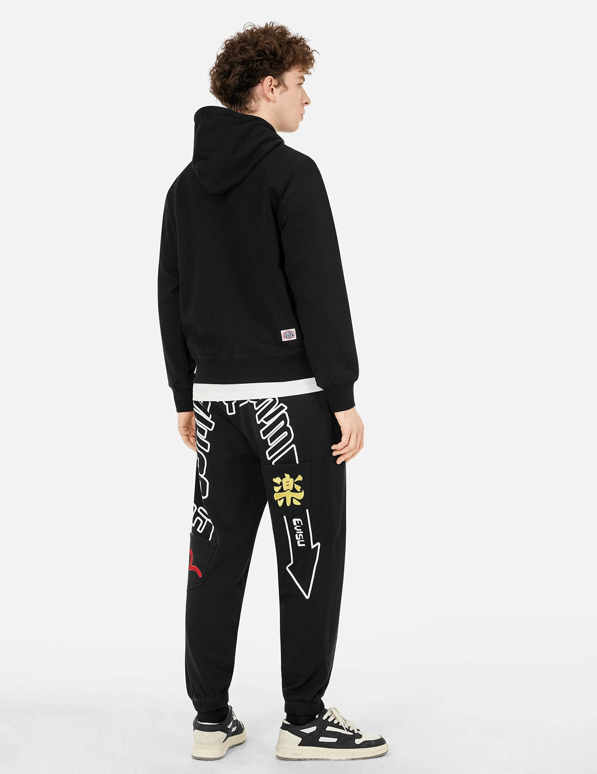 Slogan Print with Godhead Patch Embroidery Relax Fit Hoodie