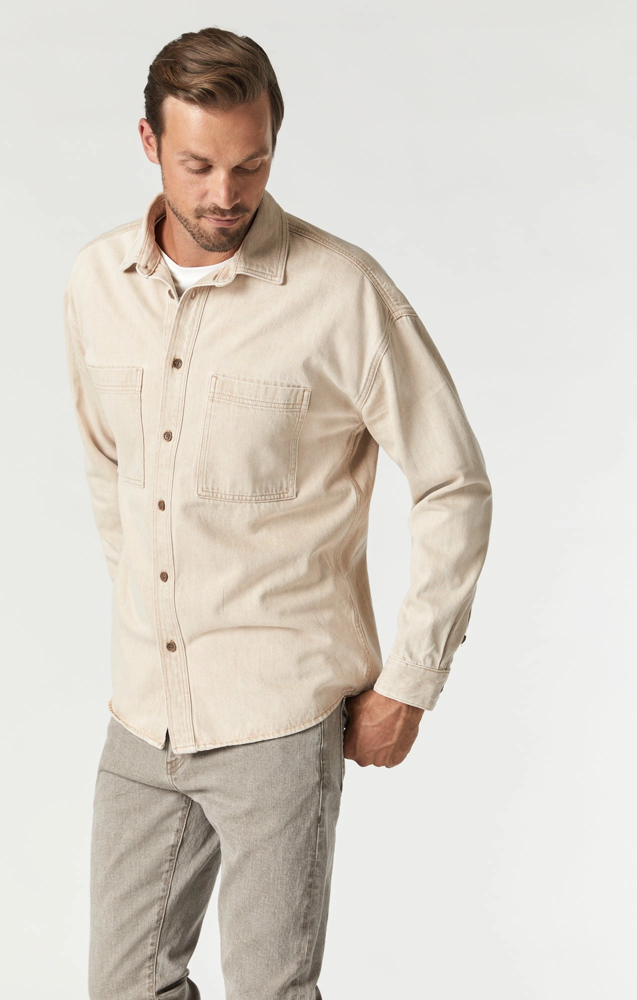 STEFAN JACKET IN BEIGE NATURAL DYE