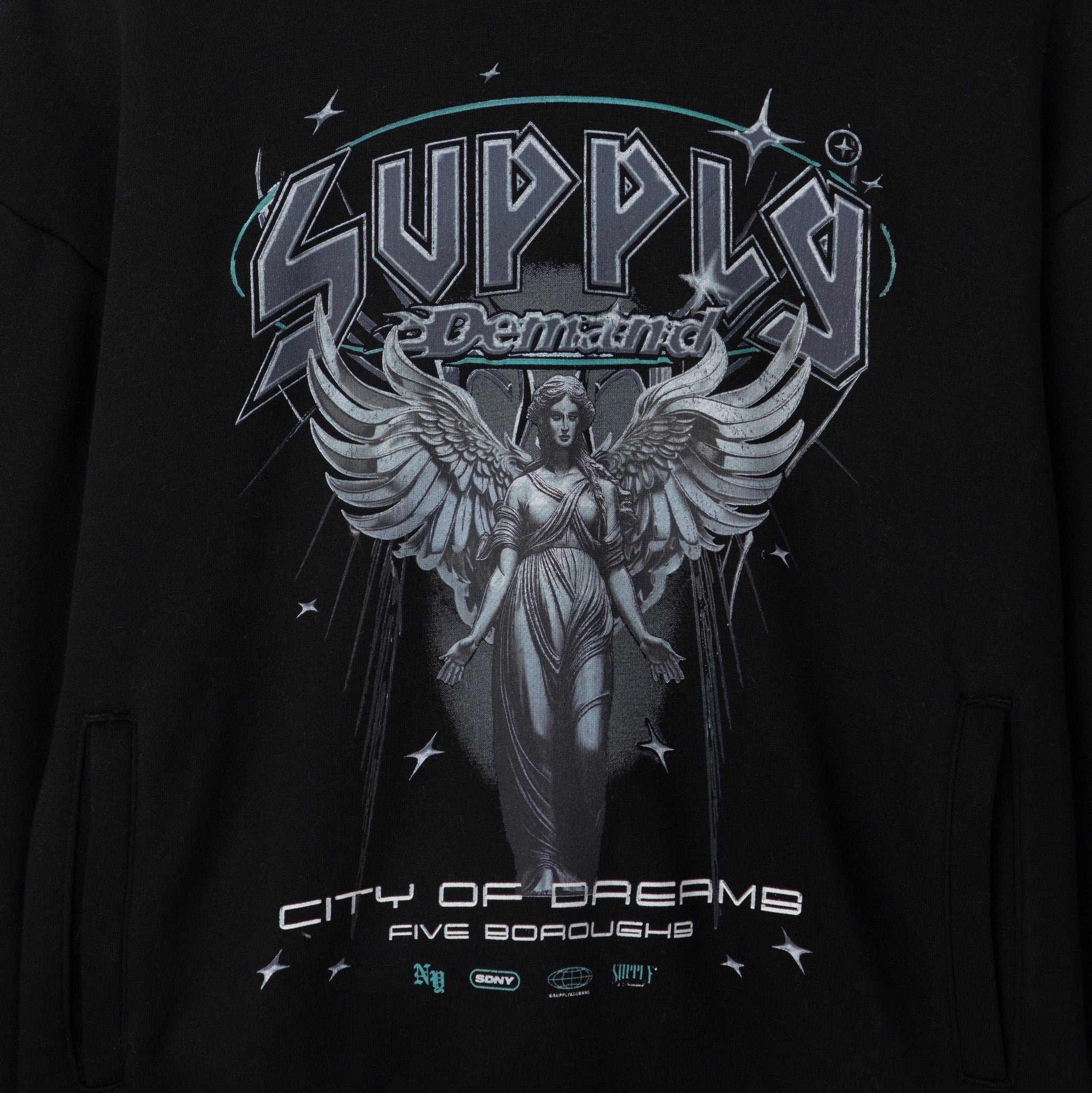 Supply & Demand Junior Boys' Praise Hoodie Black / Sky Blue