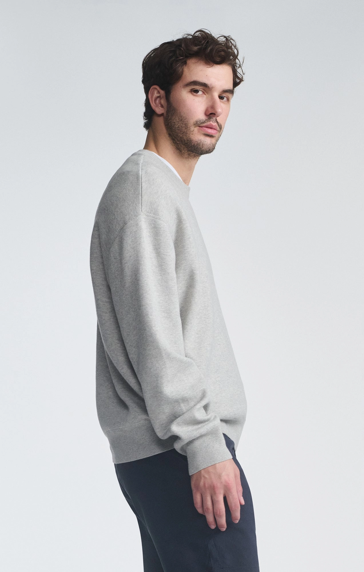 SWEATSHIRT IN LIGHT GREY MELANGE