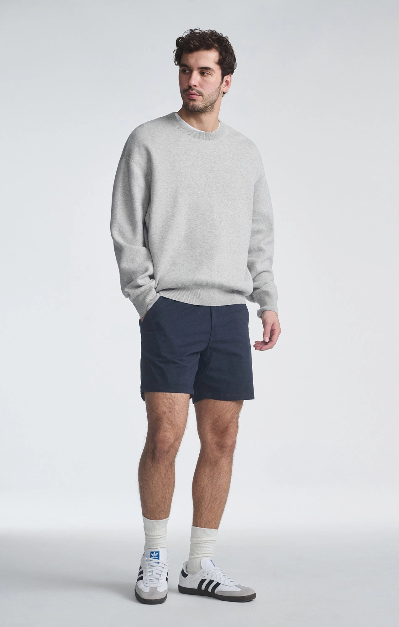 SWEATSHIRT IN LIGHT GREY MELANGE