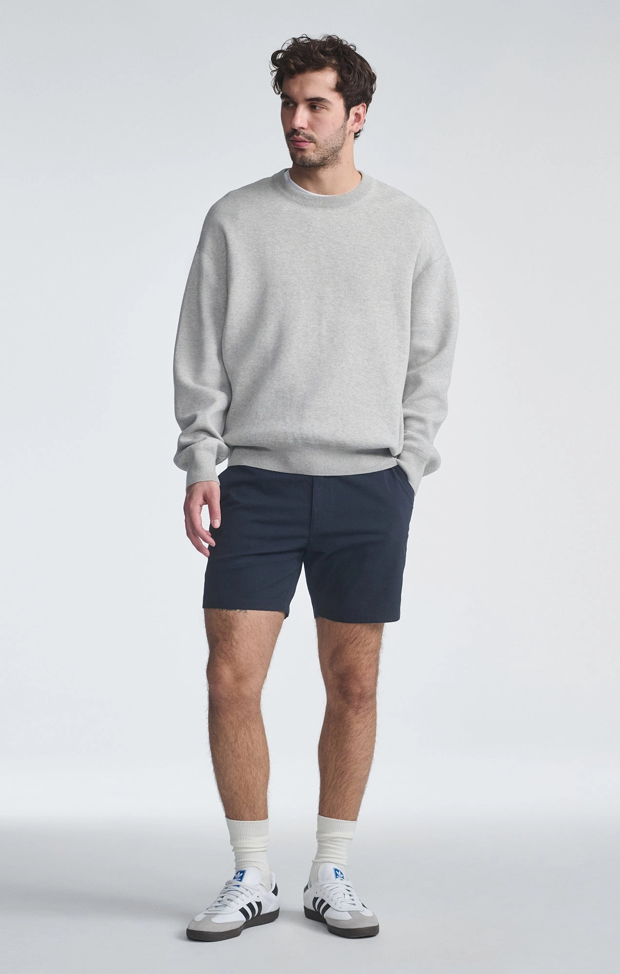 SWEATSHIRT IN LIGHT GREY MELANGE