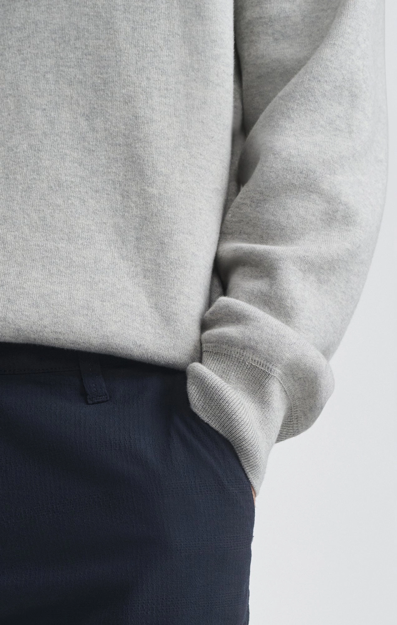 SWEATSHIRT IN LIGHT GREY MELANGE