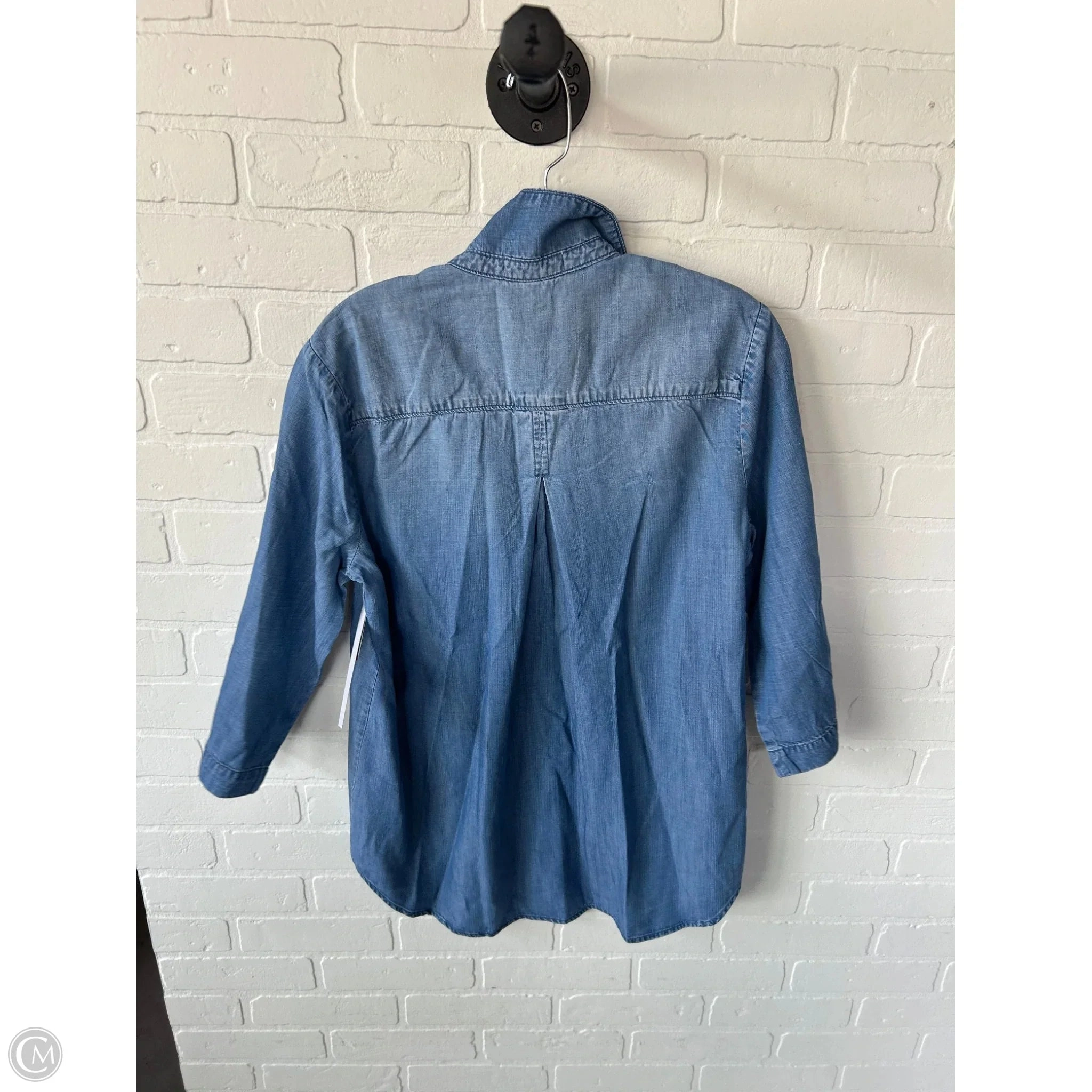 Top 3/4 Sleeve By Cloth & Stone In Blue Denim, Size: L