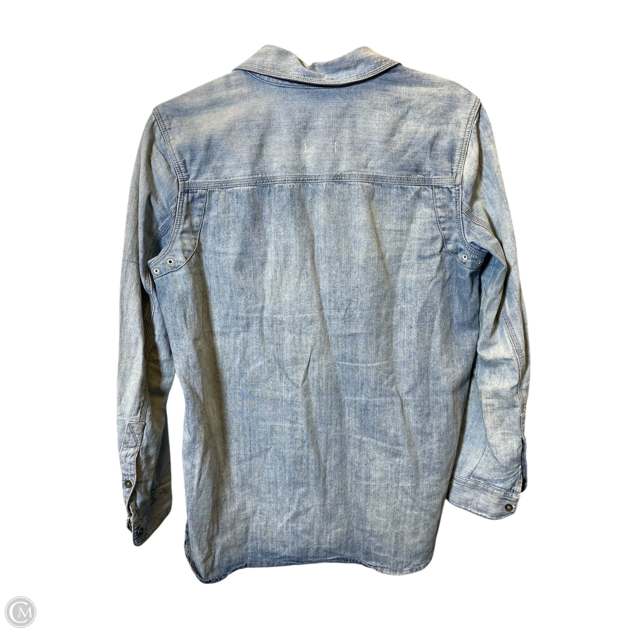 Top Long Sleeve By Madewell In Blue Denim, Size: S
