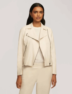 Vegan Leather Zip Front Moto Jacket- Sale