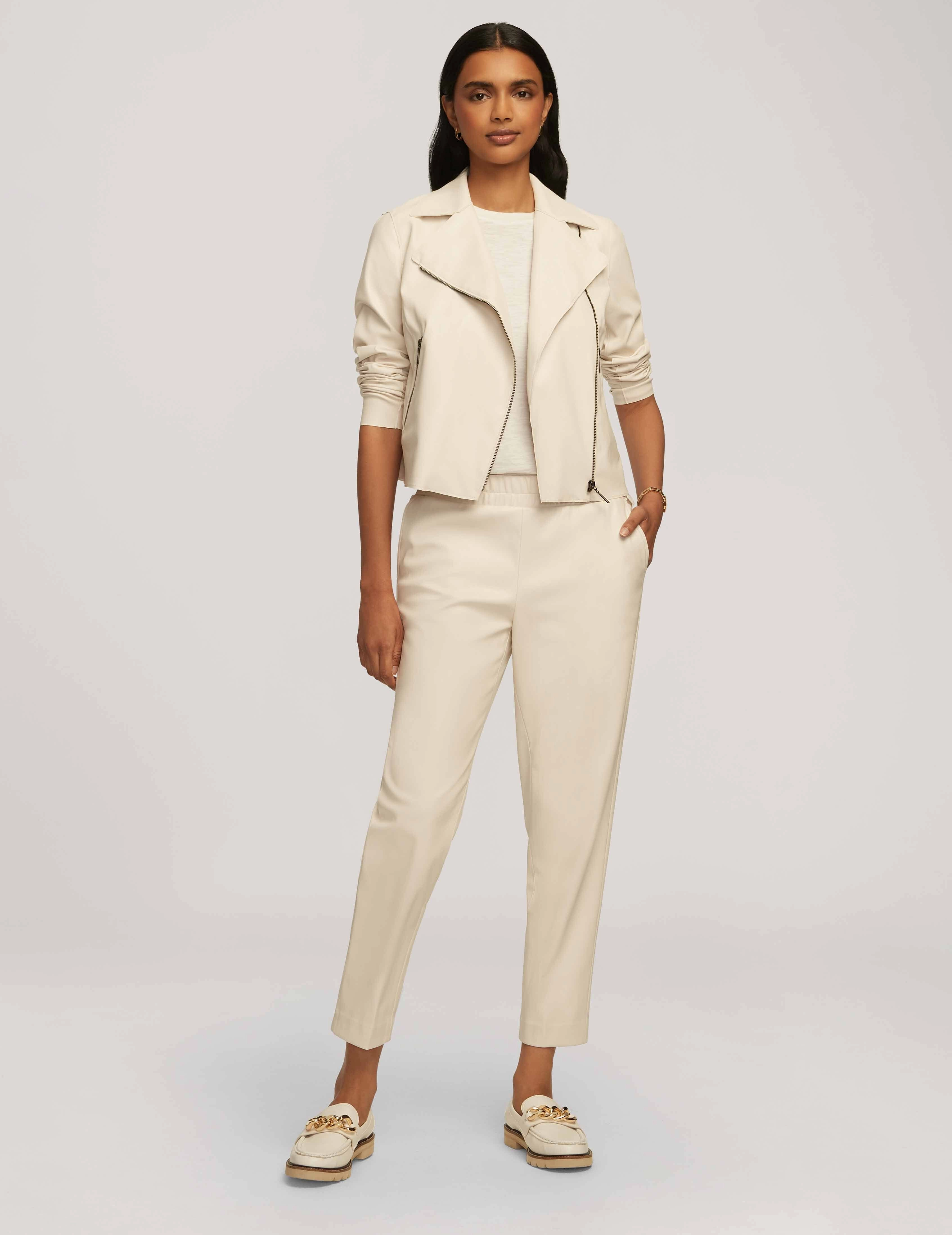 Vegan Leather Zip Front Moto Jacket- Sale