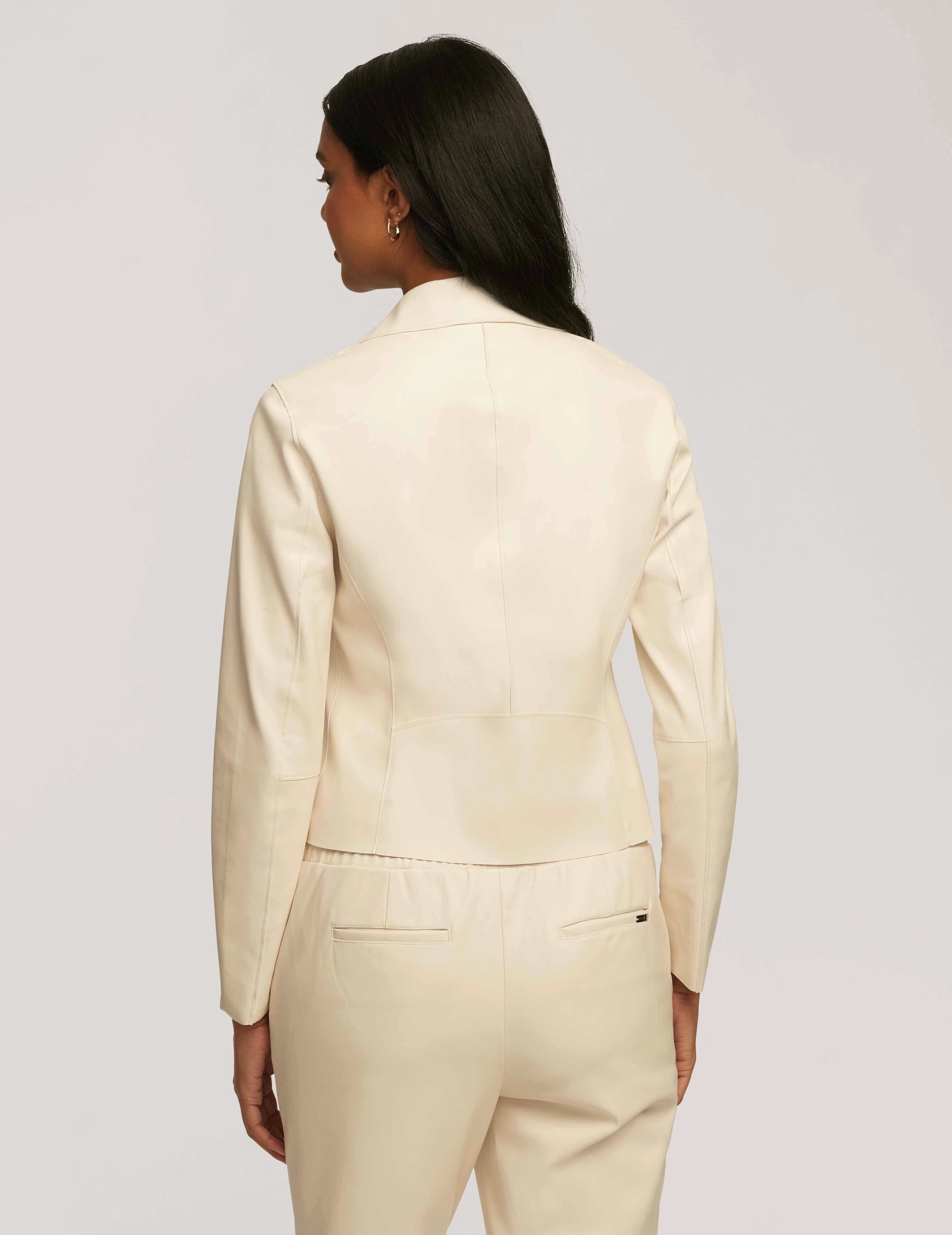 Vegan Leather Zip Front Moto Jacket- Sale
