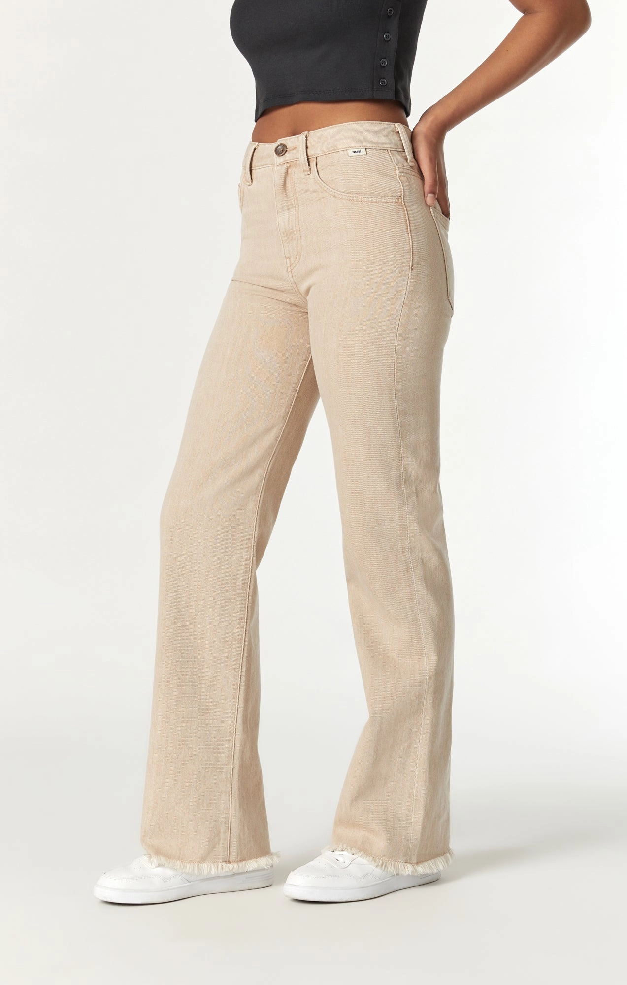 VICTORIA WIDE LEG JEANS IN BEIGE NATURAL DYE