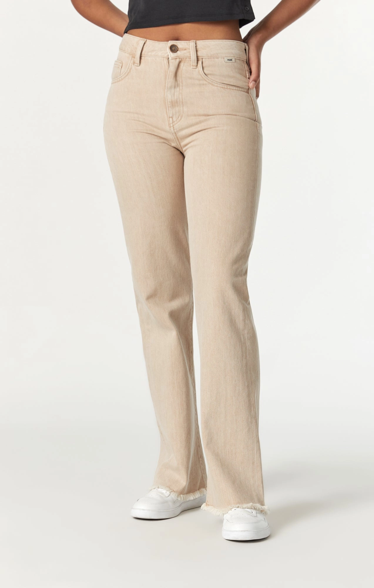 VICTORIA WIDE LEG JEANS IN BEIGE NATURAL DYE