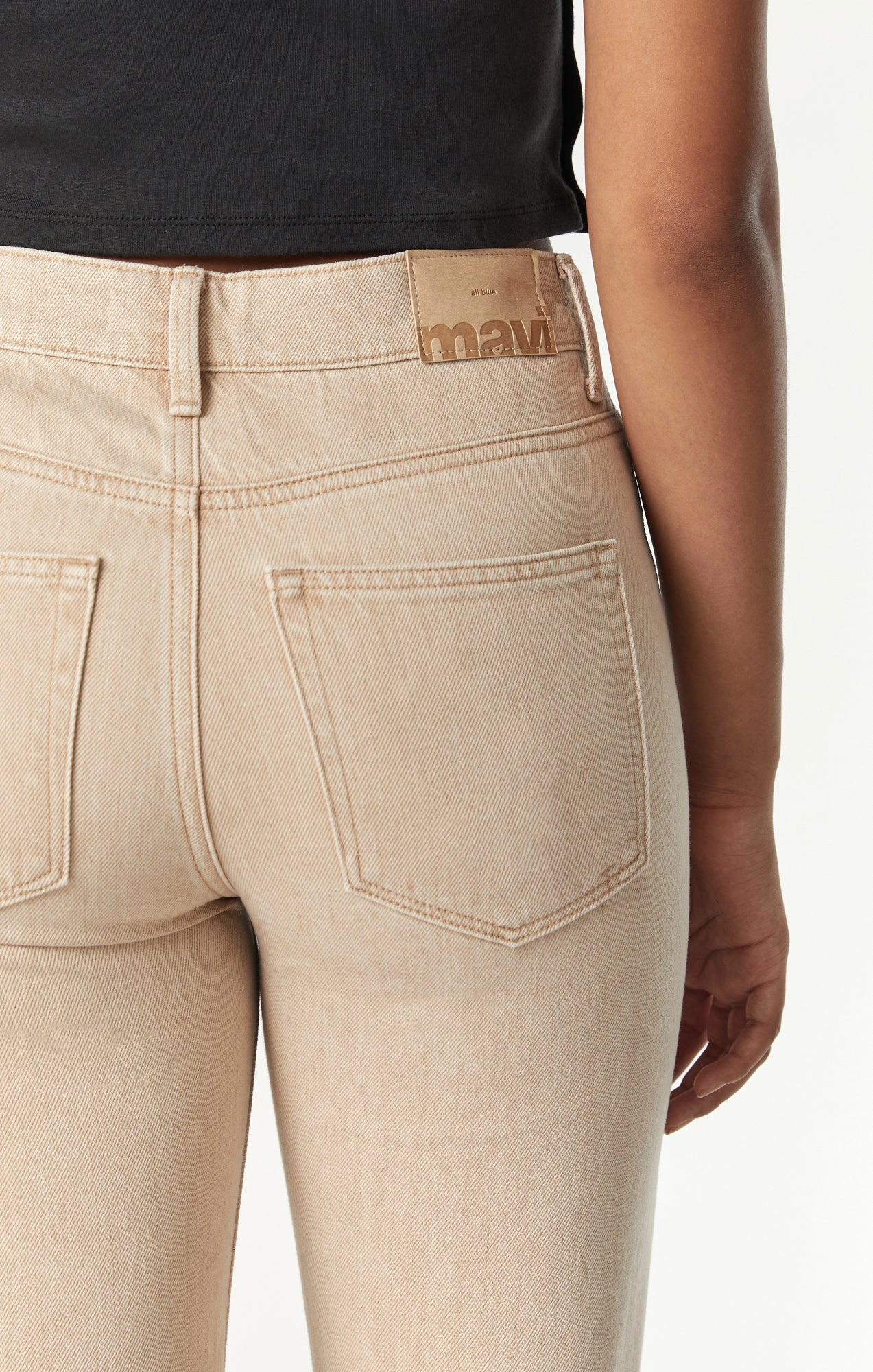 VICTORIA WIDE LEG JEANS IN BEIGE NATURAL DYE