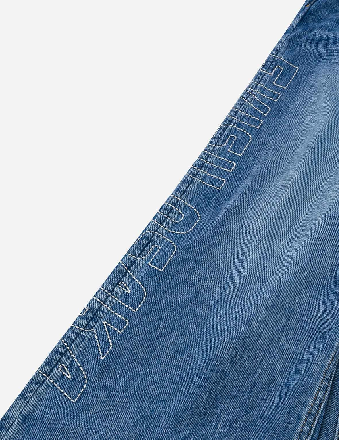 Washed Seagull Embroidery Fashion Fit Work Jeans