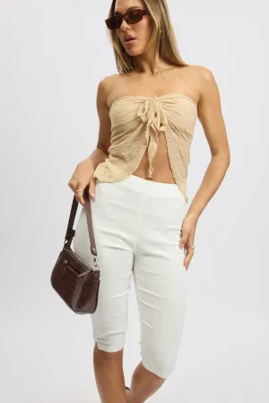 White Capri Pants High Rise