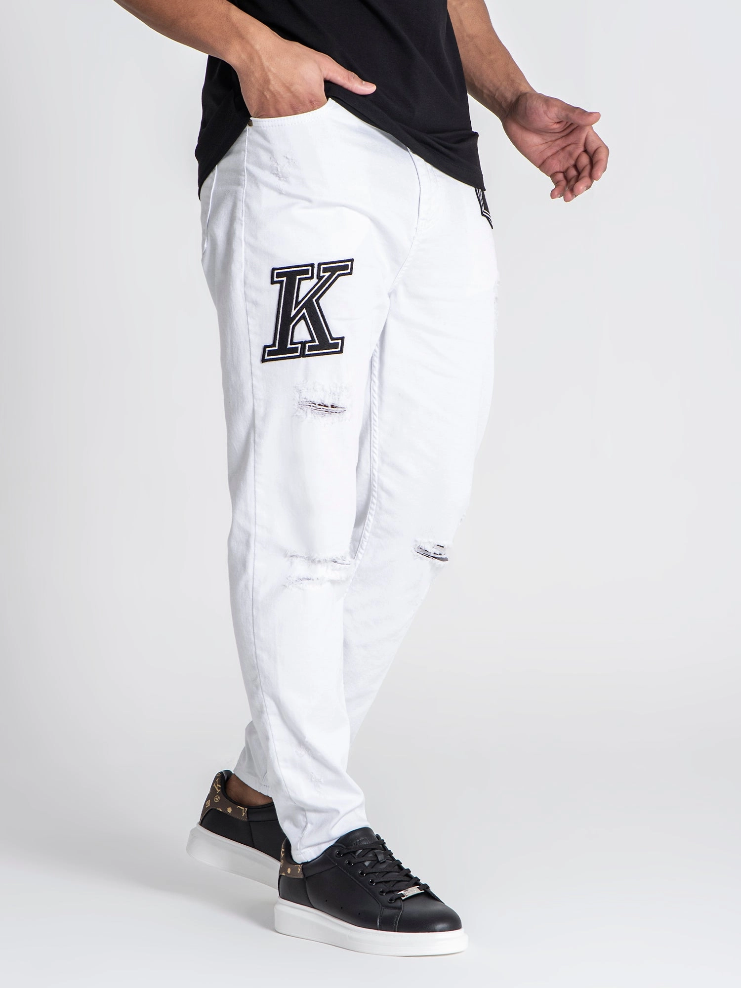 White Collage Jeans