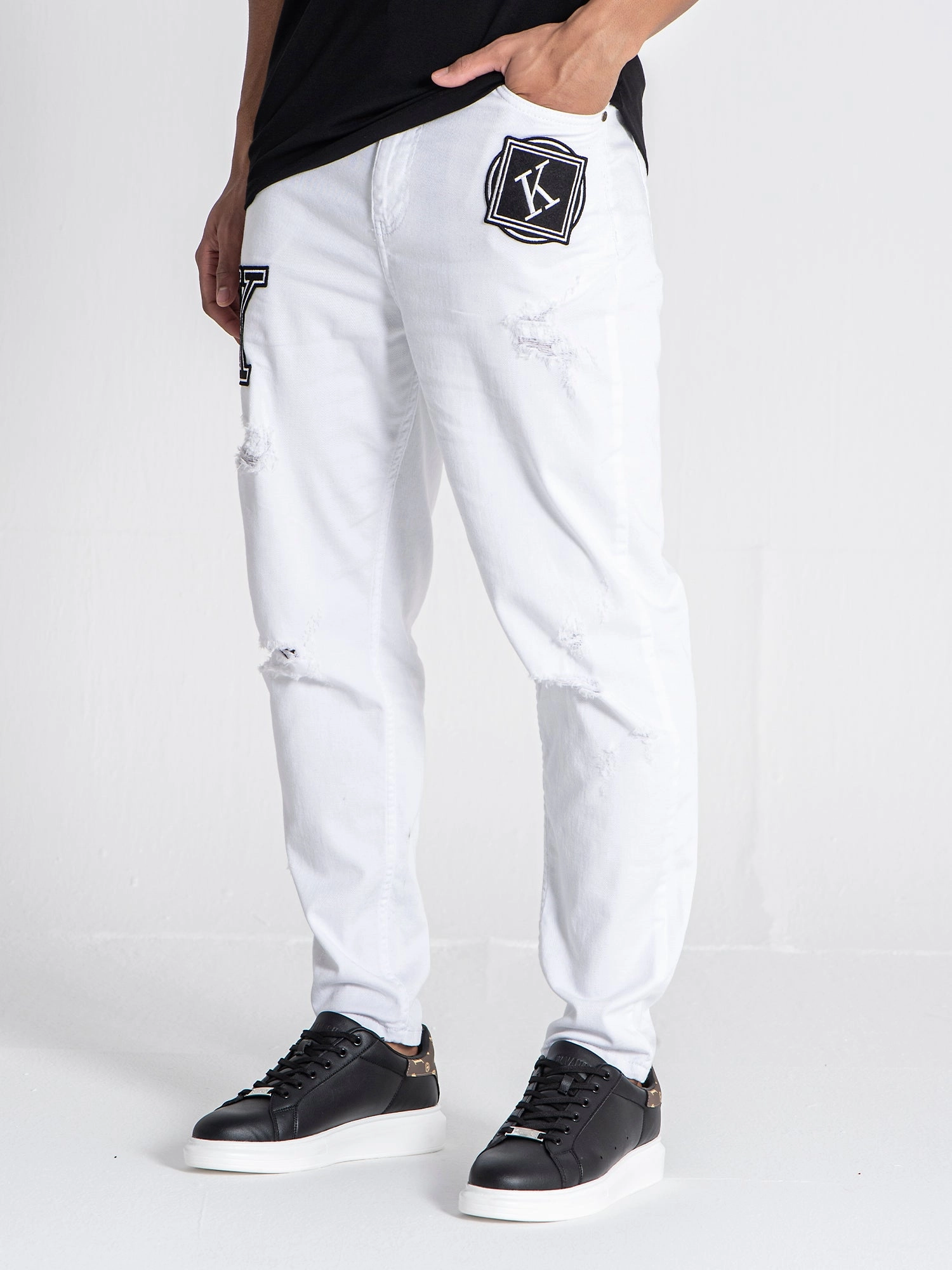 White Collage Jeans