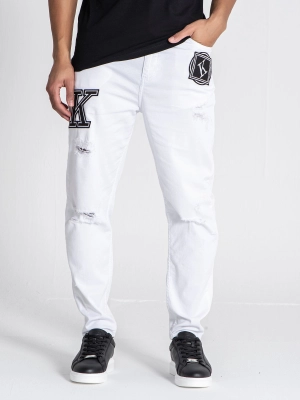 White Collage Jeans