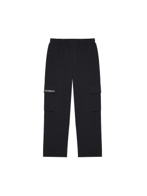 Womens Double Jersey Cargo Track Pants—black
