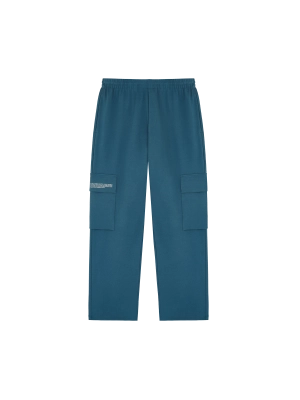 Womens Double Jersey Cargo Track Pants—storm blue