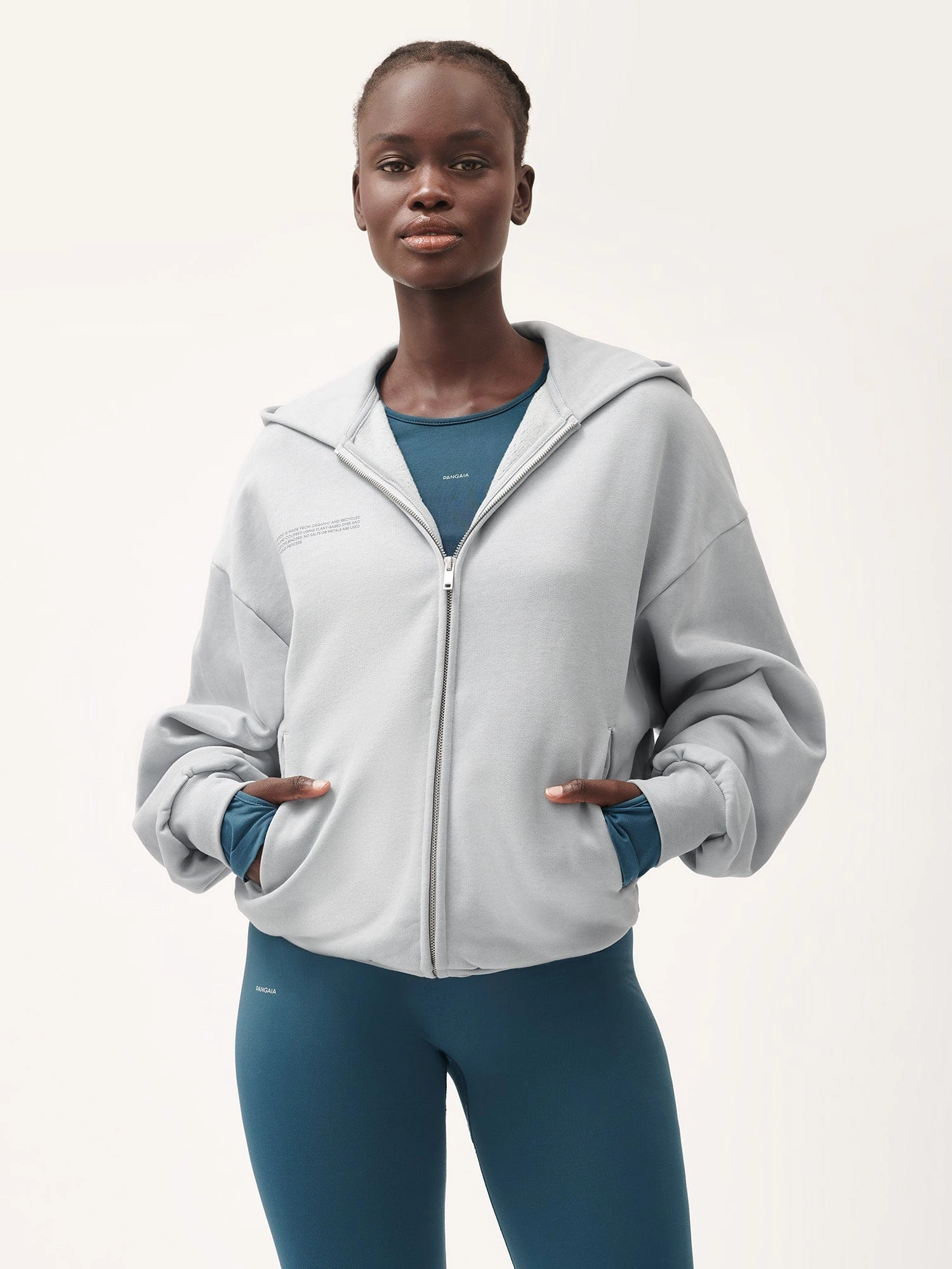 Womens Natural Dye Oversized Hoodie—midnight fog grey