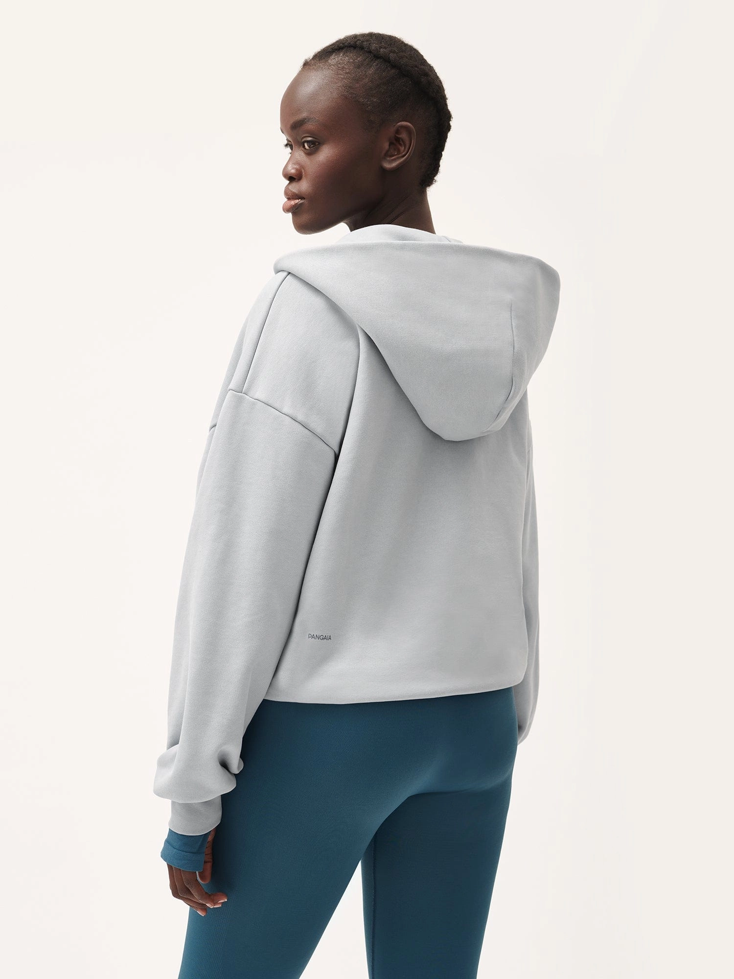 Womens Natural Dye Oversized Hoodie—midnight fog grey