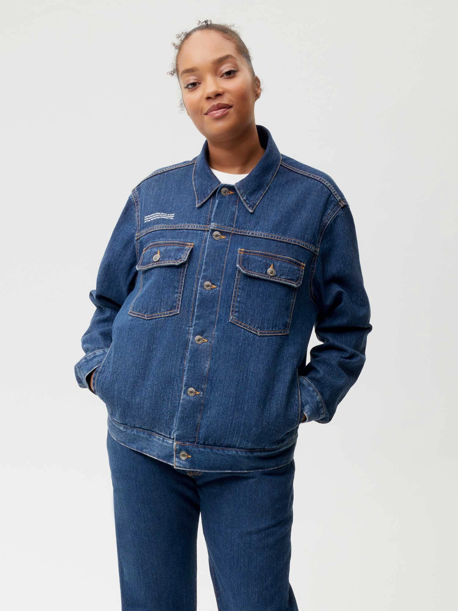 Womens Nettle Denim Jacket—mid wash