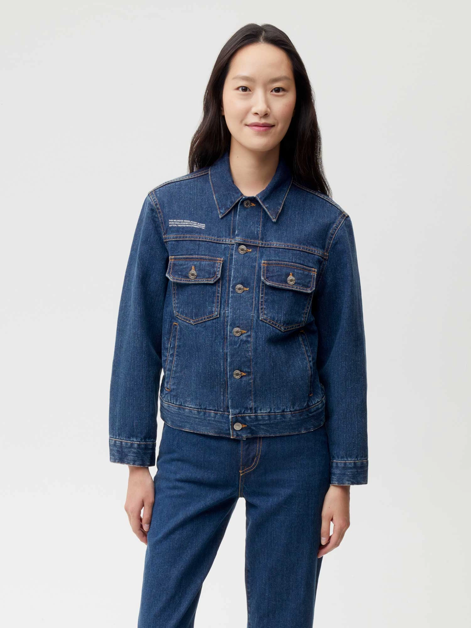 Womens Nettle Denim Jacket—mid wash