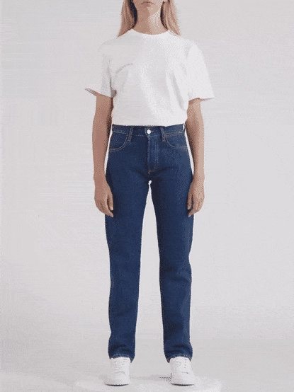 Womens Nettle Denim Straight Leg Jeans—mid wash