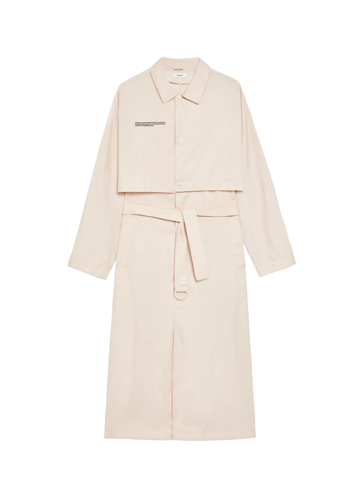 Womens Recycled Nylon Trench Coat—sand