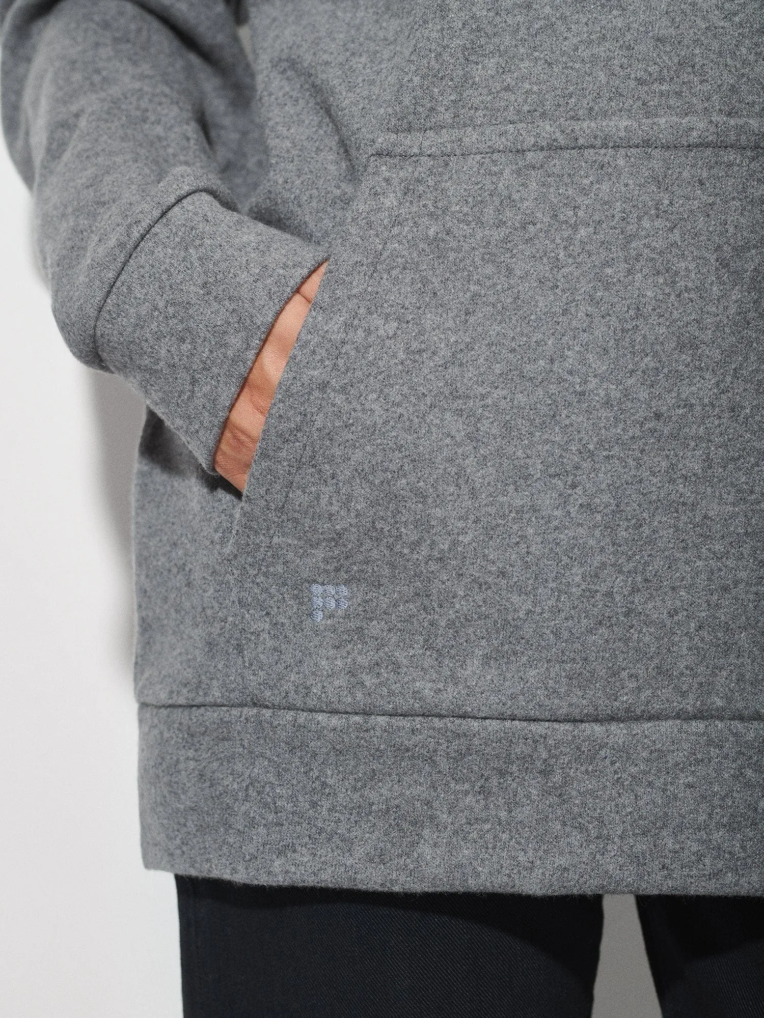 Womens Recycled Wool Jersey Hoodie—volcanic grey