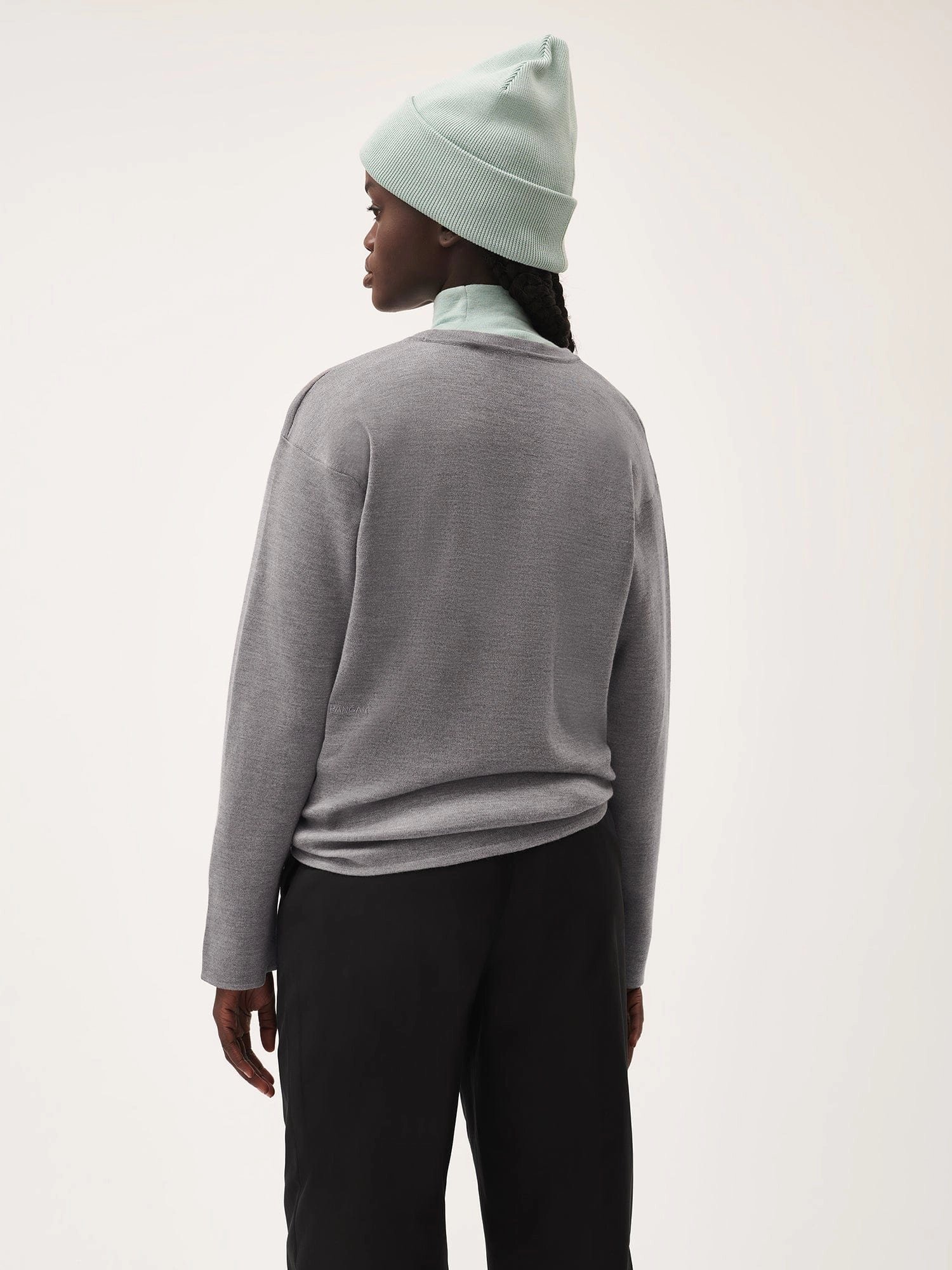 Womens Regenerative Merino Wool Sweater—grey marl