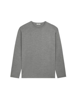 Womens Regenerative Merino Wool Sweater—grey marl