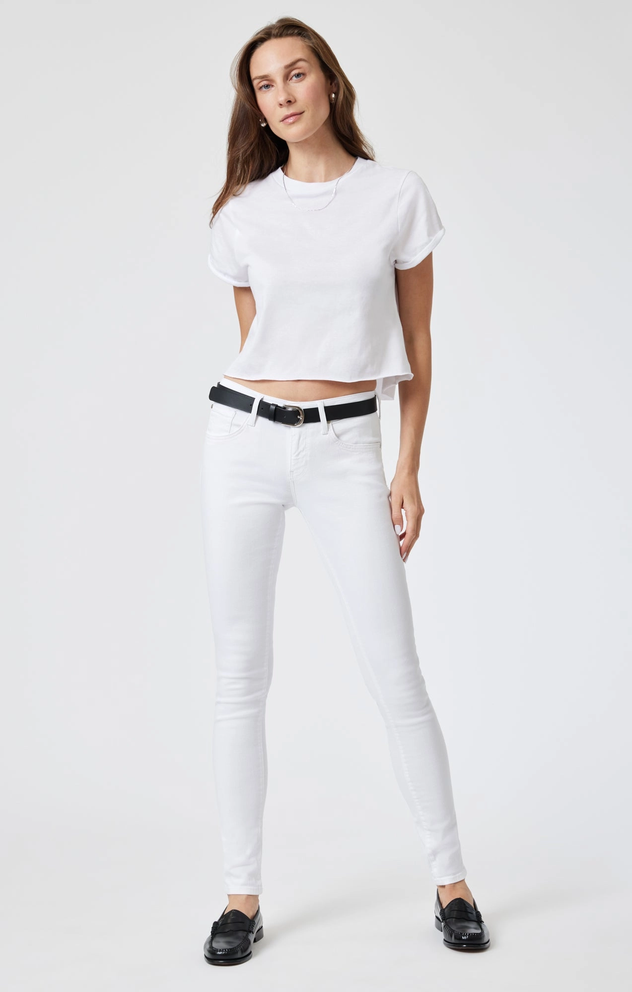 WOMEN'S SHORT SLEEVE CROP T-SHIRT IN WHITE