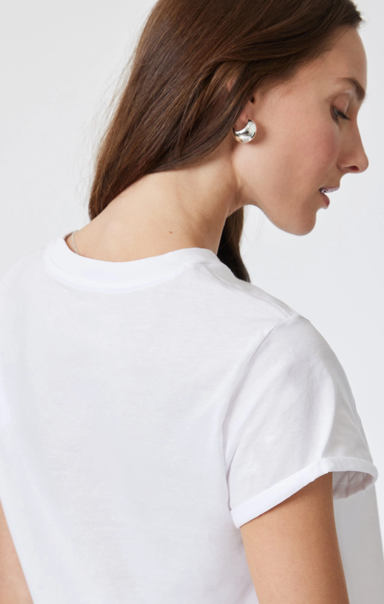 WOMEN'S SHORT SLEEVE CROP T-SHIRT IN WHITE