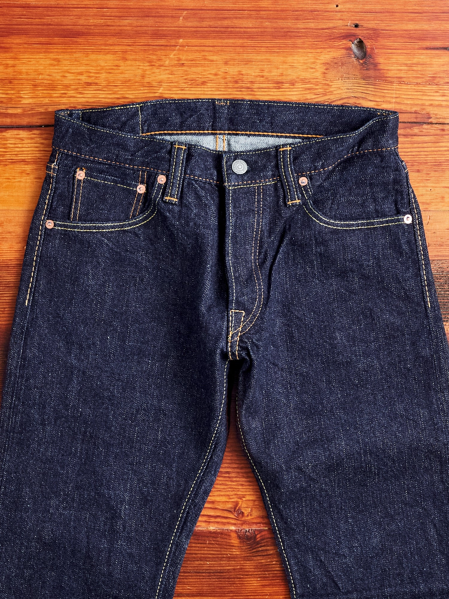 XX-005 14oz Rinsed Selvedge Denim - Slim Straight Fit