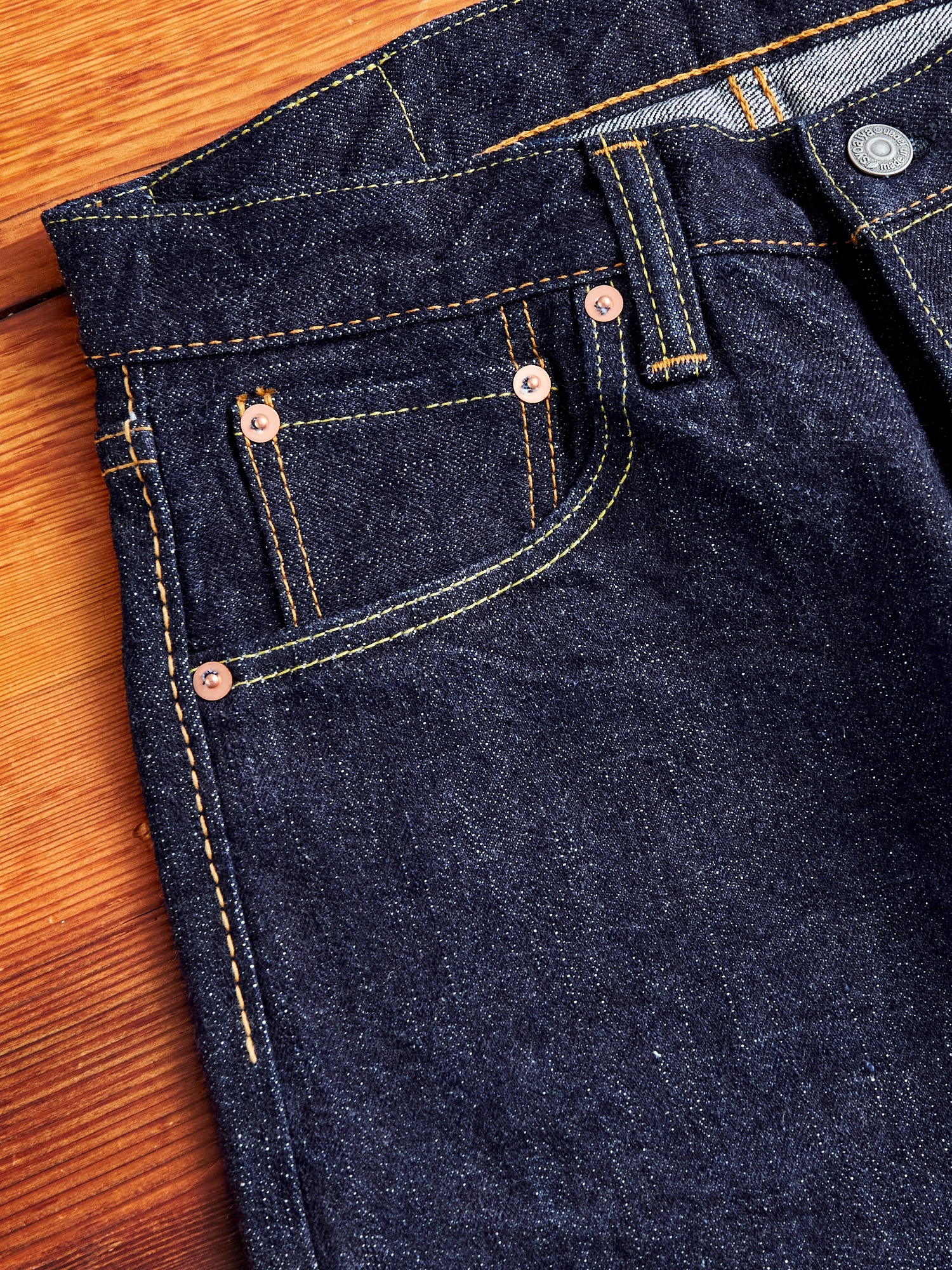 XX-005 14oz Rinsed Selvedge Denim - Slim Straight Fit