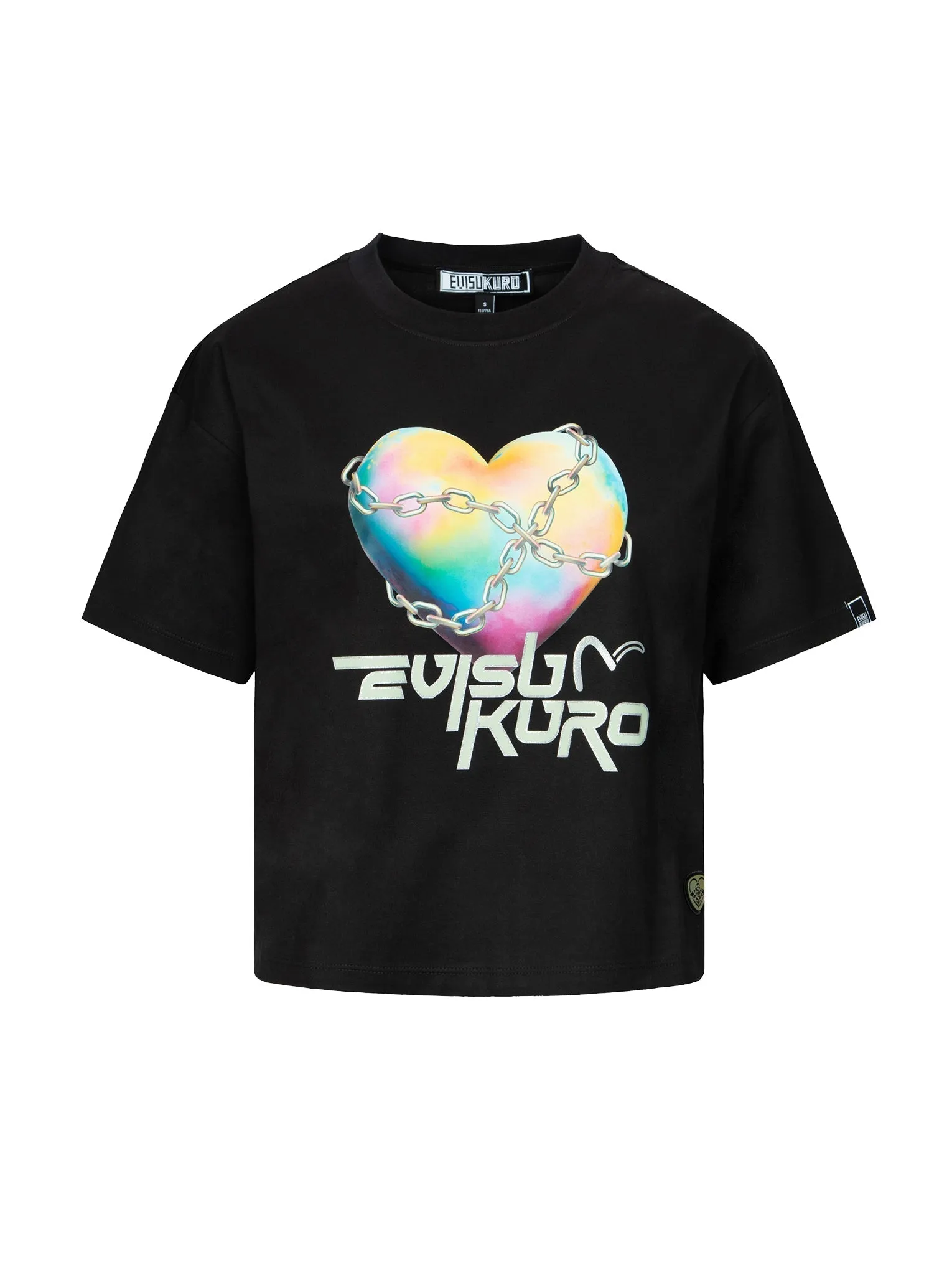 Y2K Holographic Heart-Shaped Earth Print Loose Fit T-shirt